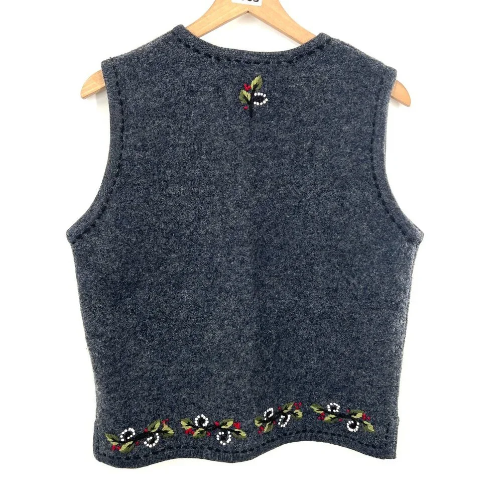 The Acadia Shops national park Bar Harbor Maine 100% wool vest coastal grandma L
